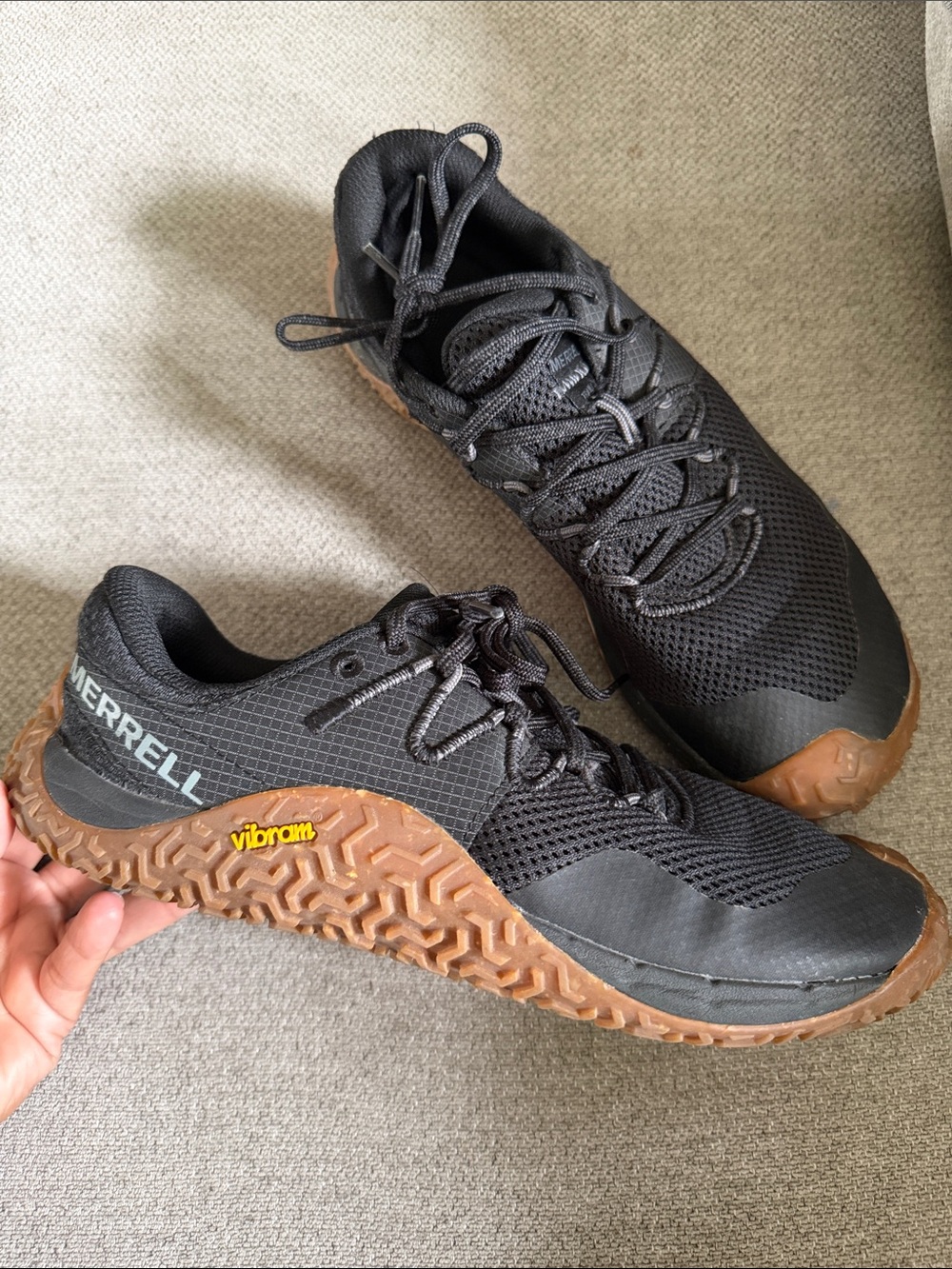 Merrell Men's Trail Glove 7 Trail Running Shoes Size 7 Black Brown